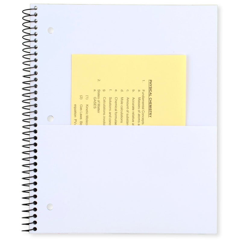 Mead Spiral Notebooks, Pack of 5, 1-Subject, College Ruled Paper, Plastic Cover, 8-1/2"" x 11"", 100 Sheets, Black, Yellow, Red, Blue and Green (820299) - Image 5
